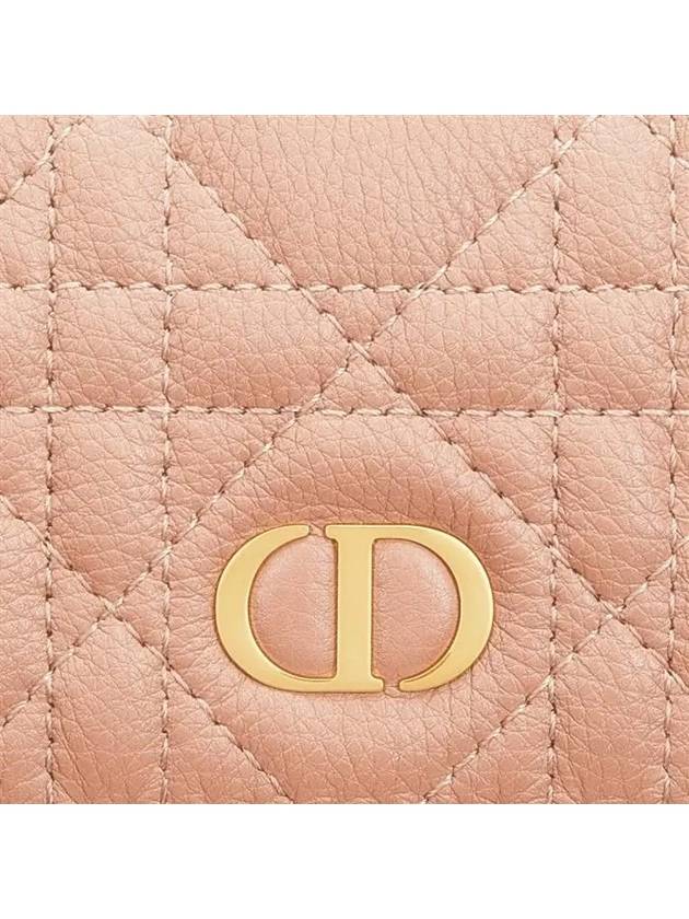 Caro XS Supple Cannage Calfskin Card Wallet Rose Des Vents - DIOR - BALAAN 6