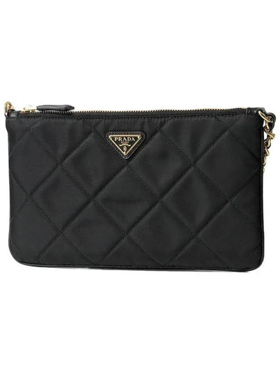 Triangle Logo Chain Pouch Black - PRADA - BALAAN 2