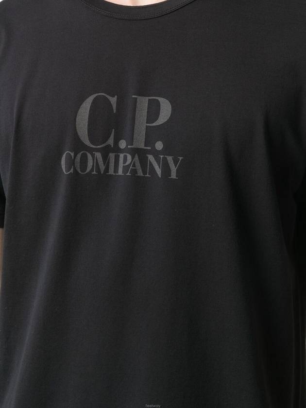 Men's Logo Printing Short Sleeve T-Shirt Black - CP COMPANY - BALAAN 7