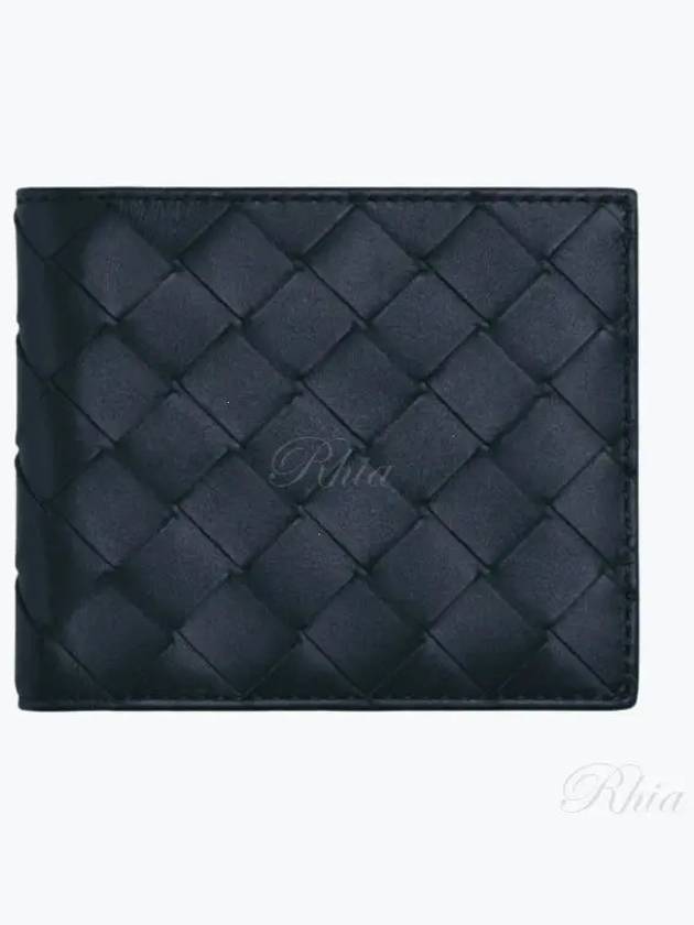 Intrecciato Leather Half Wallet Navy - BOTTEGA VENETA - BALAAN 2