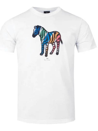 Rainbow Zebra Short Sleeve T-Shirt White - PAUL SMITH - BALAAN 2