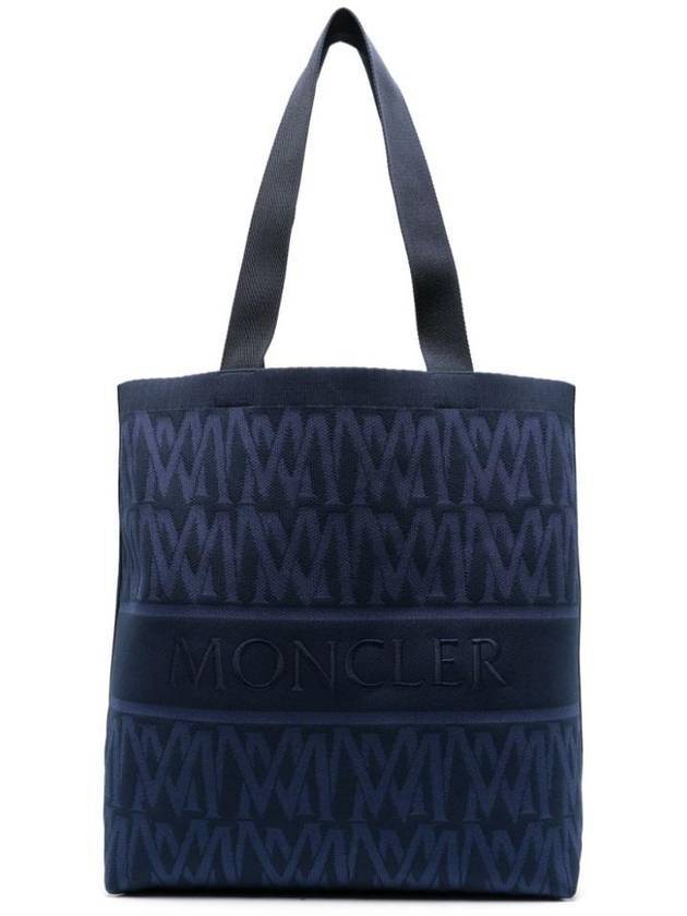 Knit Tote Bag Navy - MONCLER - BALAAN 1