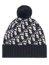 oblique pom pom beanie navy - DIOR - BALAAN.