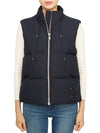 Women's Logo Patch Zipper Padded Vest Navy - MOOSE KNUCKLES - BALAAN 3