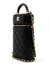 Classic Chain Cosmetic Phone Holder Vanity Bag Lambskin Black Champagne Gold AP2675 - CHANEL - BALAAN 1