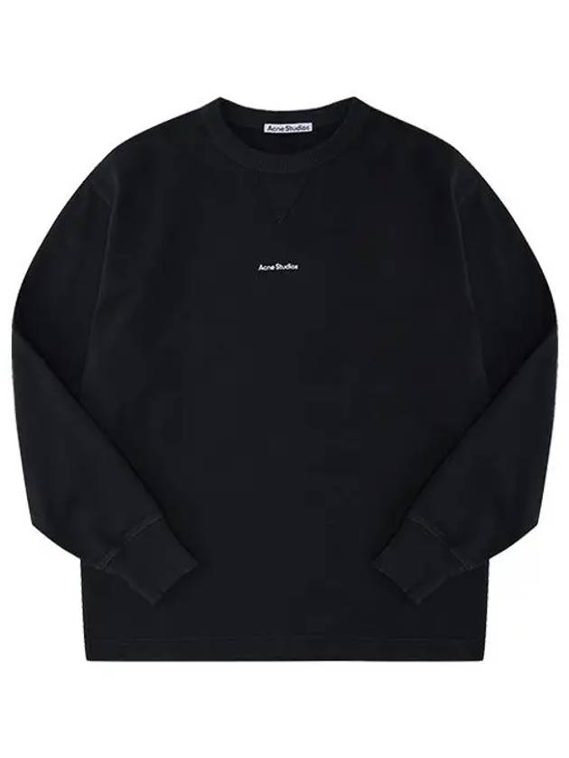 Logo Cropped Neck Oversized Fit Sweatshirt Black - ACNE STUDIOS - BALAAN 2