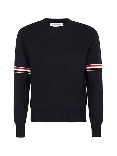 Men's Milan Stitch Armband Crew Neck Knit Top Navy - THOM BROWNE - BALAAN 2