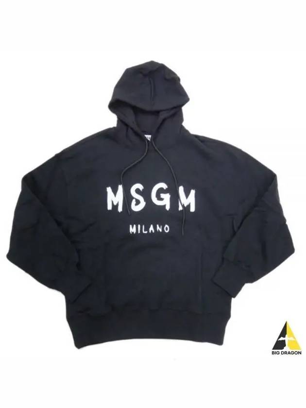 Brushed Logo Milano Hooded Top Black - MSGM - BALAAN 2