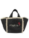 logo embroidered woven tote bag SHMP0121L0P6769 - MARNI - BALAAN 2