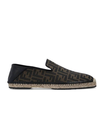 FF Logo Fabric Espadrilles Brown - FENDI - BALAAN 1