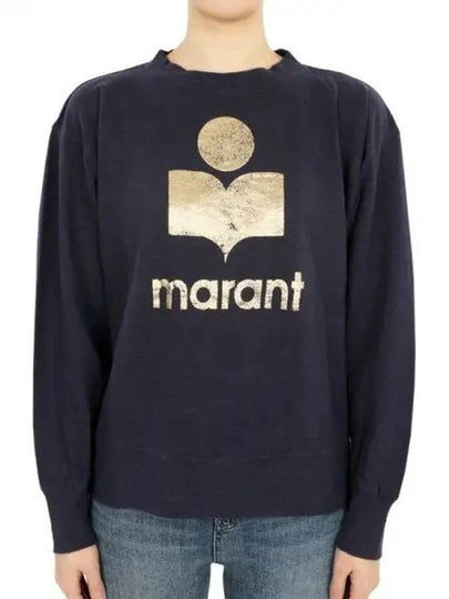 Klowia Logo Print Linen Sweatshirt Navy - ISABEL MARANT - BALAAN 2