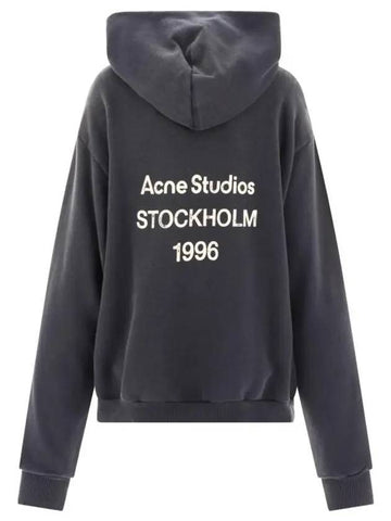 Franziska 1996 Back Logo print hoodie black - ACNE STUDIOS - BALAAN 1