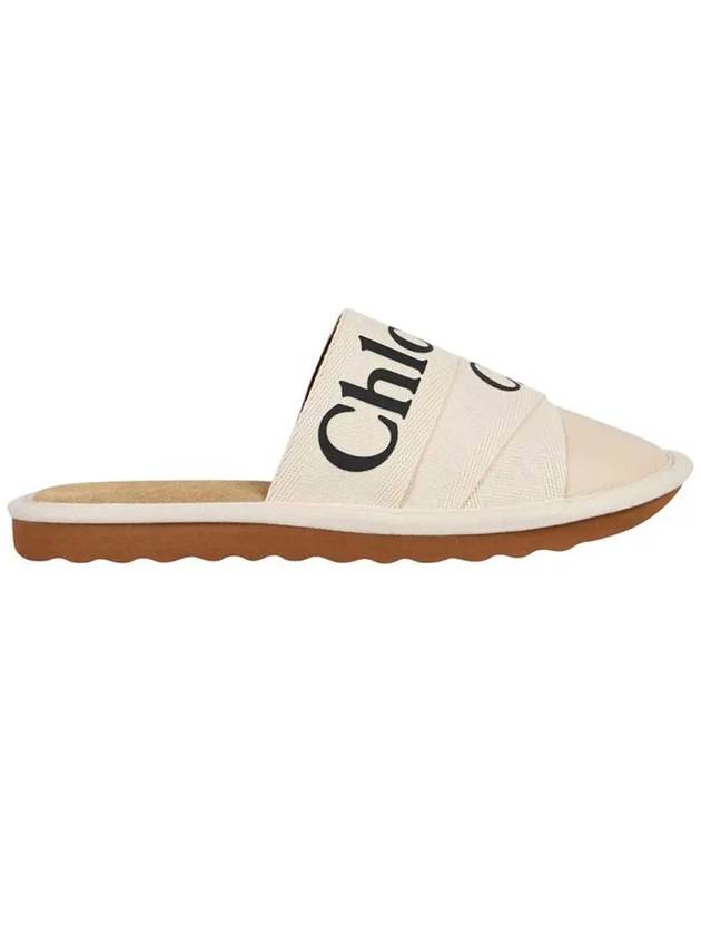 Woody Logo Strap Canvas Slippers White - CHLOE - BALAAN 3