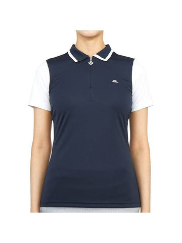 Women's Antonia Golf Polo Shirt Navy - J.LINDEBERG - BALAAN 1