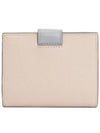 Small Smooth Saffiano Leather Half Wallet Grey - PRADA - BALAAN 3