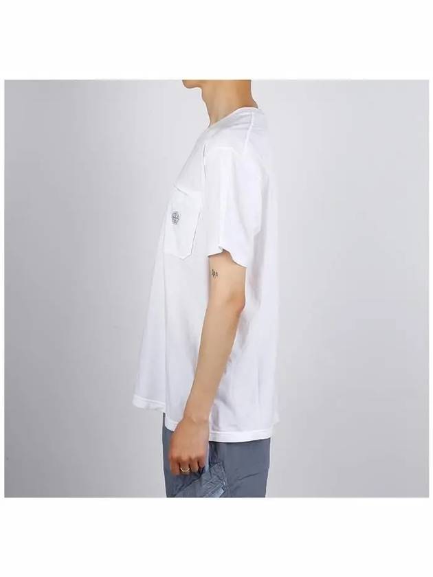 Fissato Treatment Organic Cotton Short Sleeve T-Shirt White - STONE ISLAND - BALAAN 4