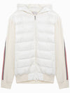 Logo Patch Padded Wool Hooded Jacket White - MONCLER - BALAAN 1