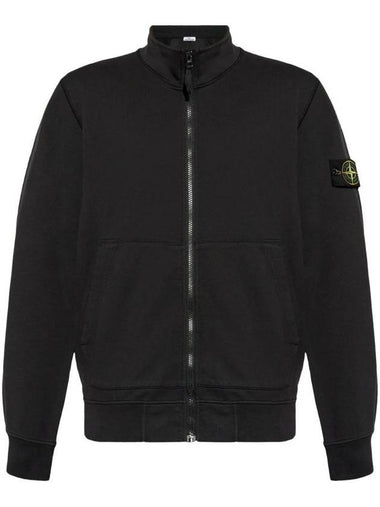 Cotton Full Zip Sweatshirt Black - STONE ISLAND - BALAAN 1