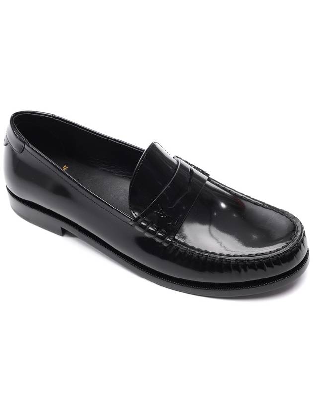 Le Leather Loafer Black - SAINT LAURENT - BALAAN 4