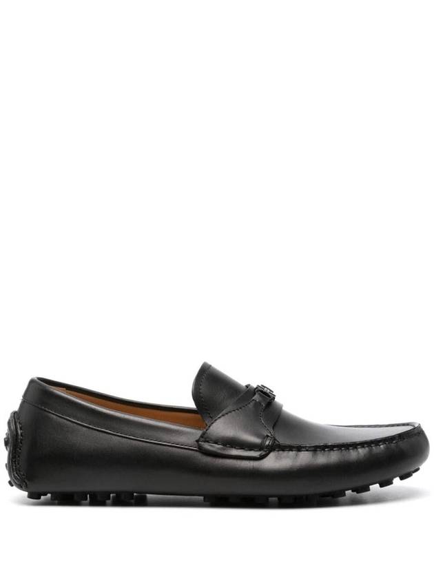 Gancini Leather Driving Shoes Black - SALVATORE FERRAGAMO - BALAAN 2