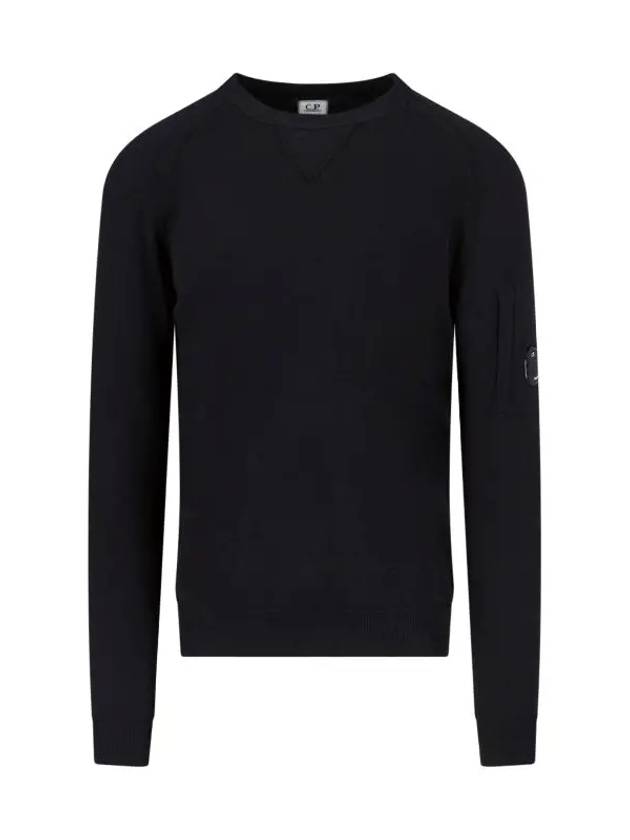 Lens Wappen Light Terry Knit Top Black - CP COMPANY - BALAAN 2