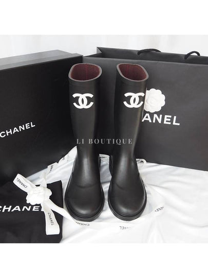 CC Logo Caoutchouc Rain Boots Black - CHANEL - BALAAN 2