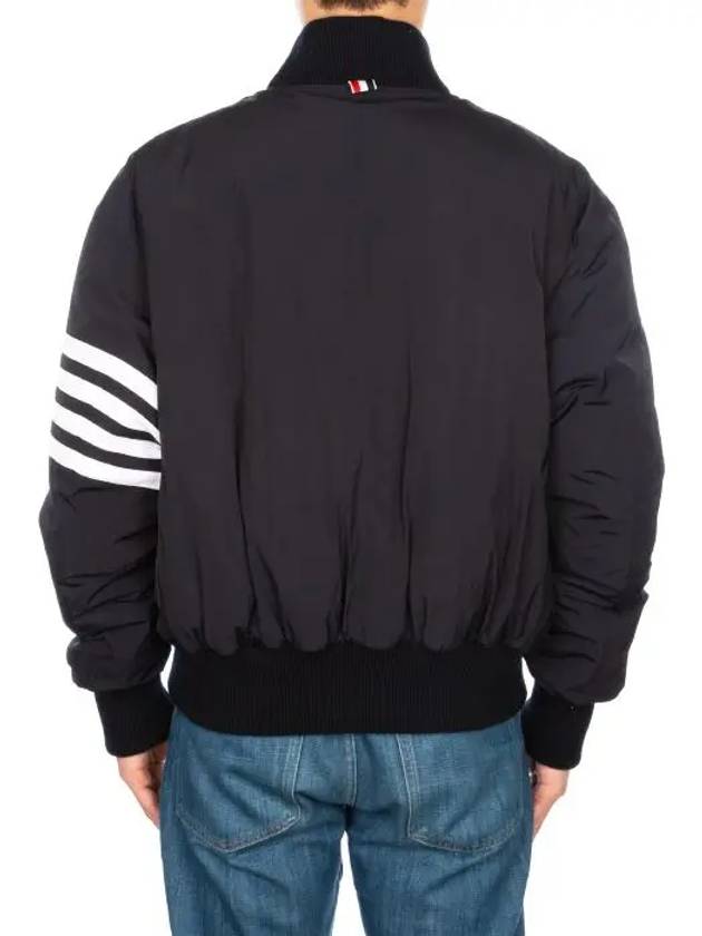 Poly Twill 4-Bar Oversized Knit Down Bomber Jacket Navy - THOM BROWNE - BALAAN 7