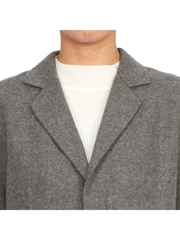 Ruffle Hem Straight Fit Wool Single Coat Grey - JW ANDERSON - BALAAN 10