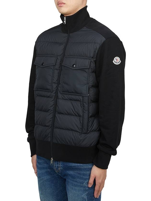 Logo Knit Padded Cardigan Black - MONCLER - BALAAN 4