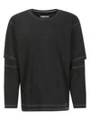 Back Stitch Layered Long Sleeve T-Shirt Black - MAISON MARGIELA - BALAAN 2