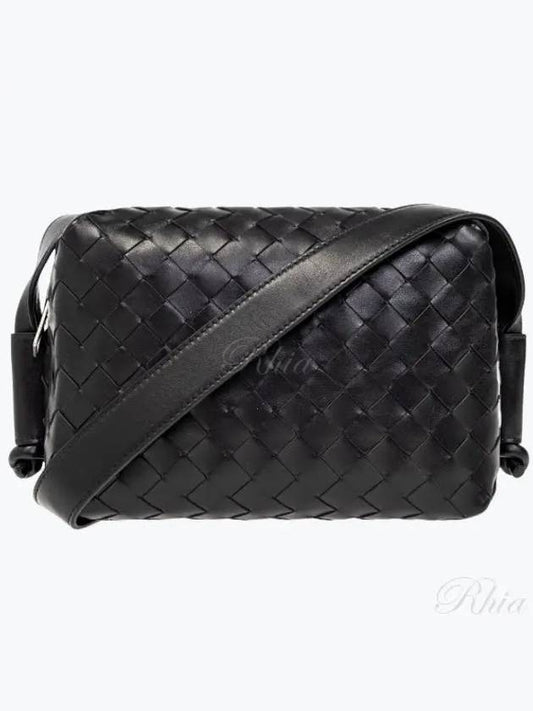 Intrecciato Weaving Leather Cross Bag Black - BOTTEGA VENETA - BALAAN 2