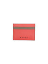 Bicolor Leather Card Wallet Red - MARNI - BALAAN 1