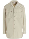 Men's Military Long Sleeve Shirt Beige - LEMAIRE - BALAAN.