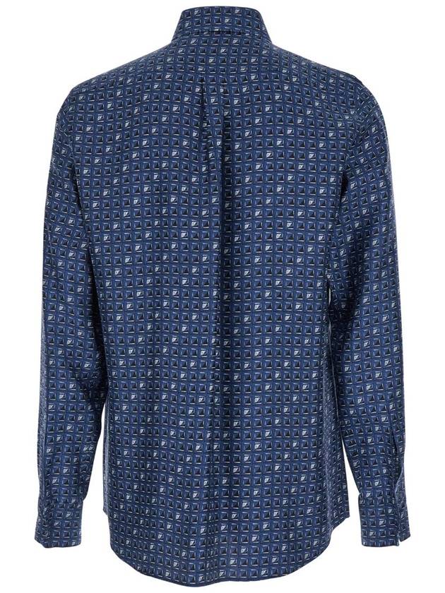 Blue Shirt With All-Over Print In Silk Man - DOLCE&GABBANA - BALAAN 2