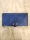 Women s Bean Long Wallet Blue U Engraving Condition A - HERMES - BALAAN 1