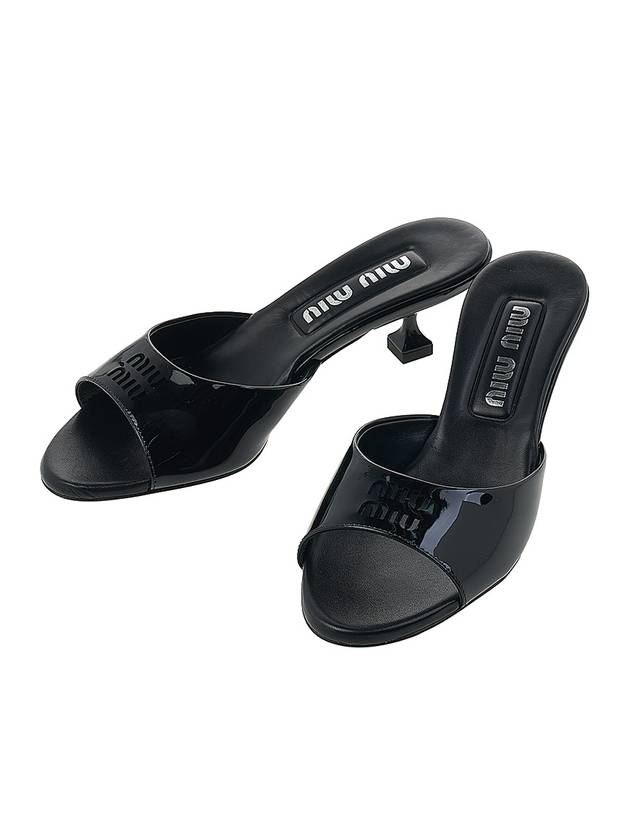 Patent Leather Sandals Hells Black - MIU MIU - BALAAN 2