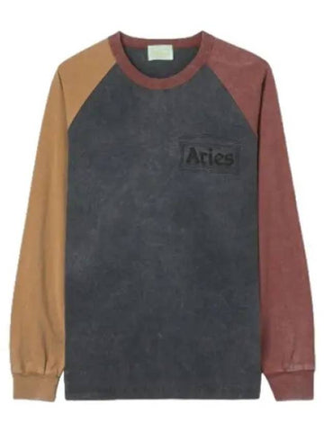 Aries Color Blocked T Shirt Multi Long Sleeve - ARIES - BALAAN 1