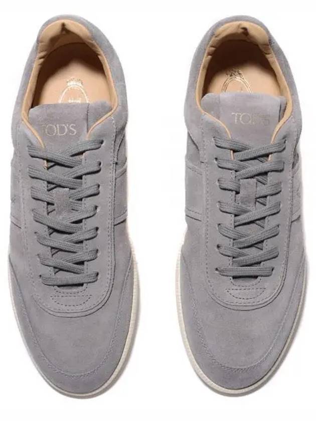 Stamp Logo Suede Low Top Sneakers Gray - TOD'S - BALAAN 2