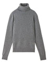 Heart Logo Cashmere Turtleneck Grey - AMI - BALAAN 2