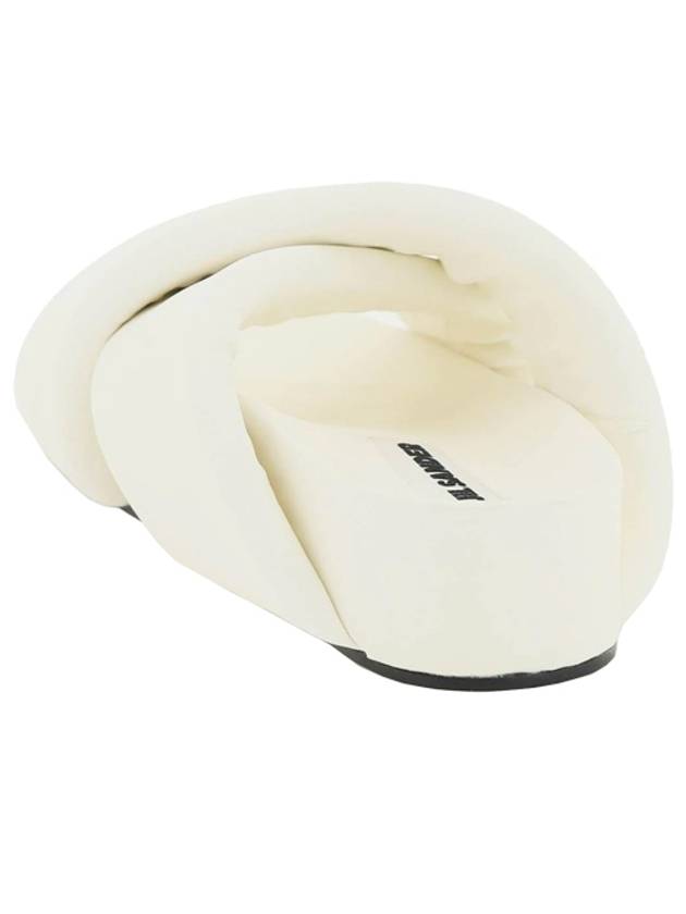 Women's Padded Cross Strap Slippers White - JIL SANDER - BALAAN.