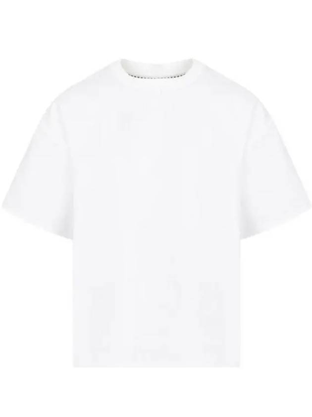 Double Layer Cotton Check Short Sleeve T-Shirt White - BOTTEGA VENETA - BALAAN 2