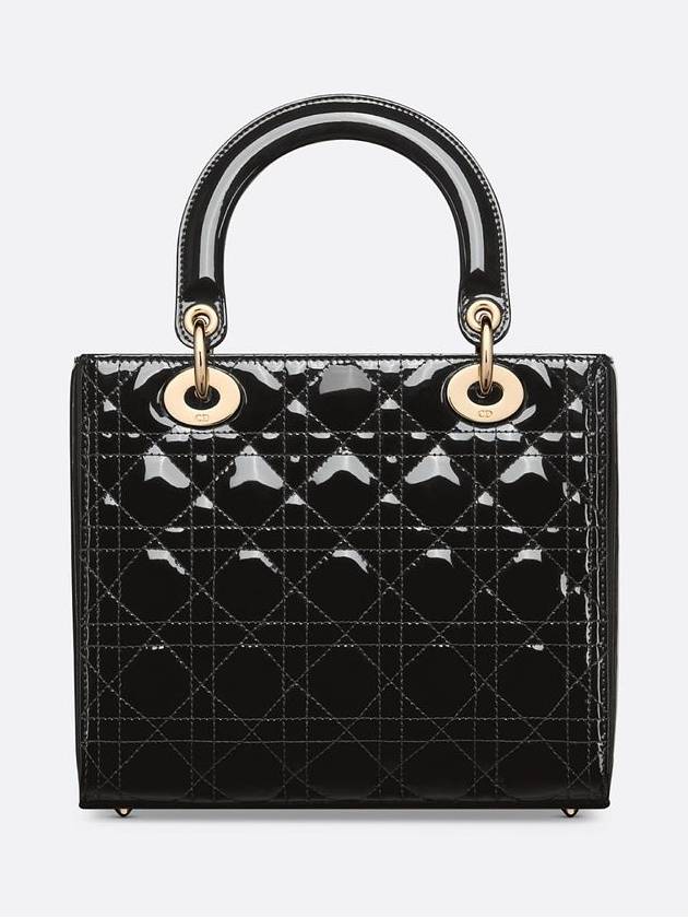 Lady Patent Cannage Medium Calfskin Tote Bag Black - DIOR - BALAAN 4