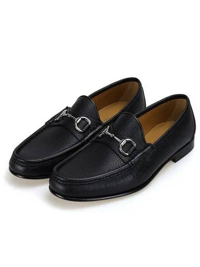 Horsesbit Nestor Grain Leather Loafers Black - GUCCI - BALAAN 2