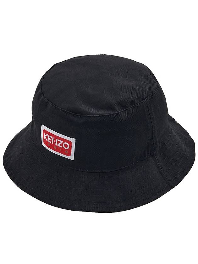 Lucky Tiger Embroidered Logo Cotton Bucket Hat Black - KENZO - BALAAN 8