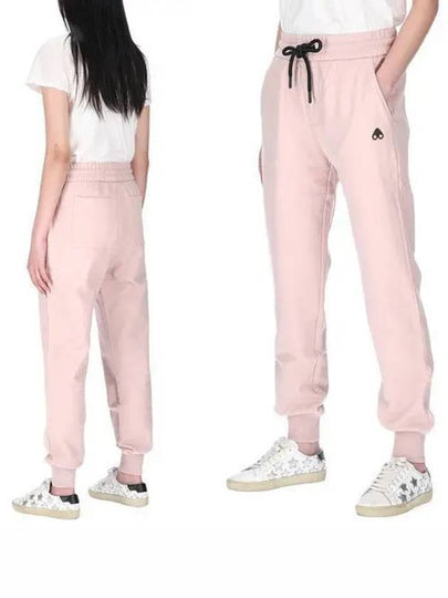 Women's Logo Patch Casual Jogger Track Pants Pink - MOOSE KNUCKLES - BALAAN 2