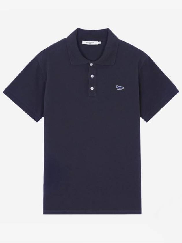 Navy Fox Patch Classic Polo Shirt Navy - MAISON KITSUNE - BALAAN 2