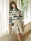 Minnie wearing FORMAL PLEATS SKIRT LIGHT GRAY - ANOETIC - BALAAN 1