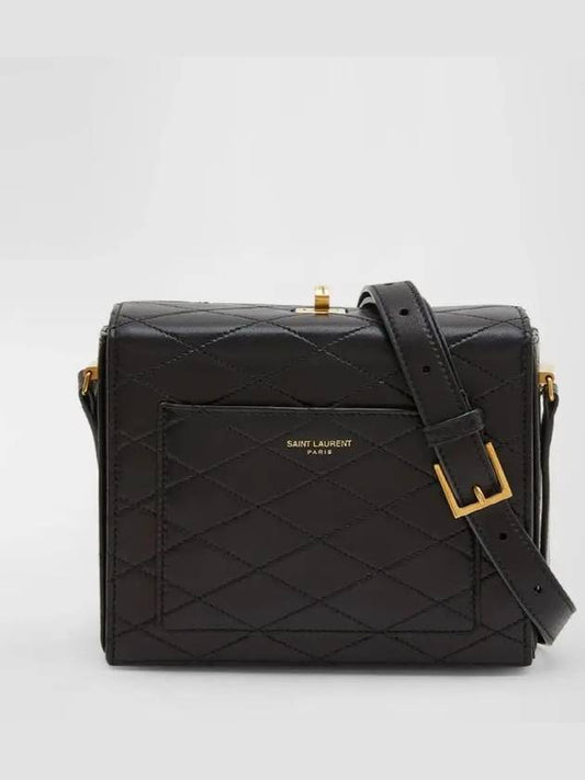 Quilted Lambskin Leather Mini Square Cross Bag Black - SAINT LAURENT - BALAAN 2