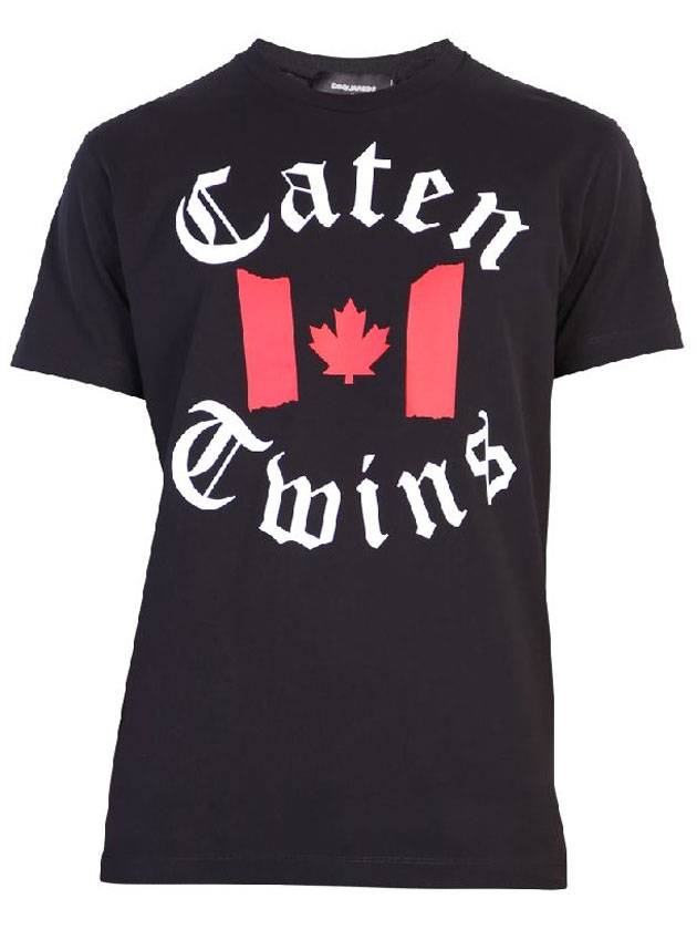 Canada Print Logo Short Sleeve T-Shirt Black - DSQUARED2 - BALAAN 1