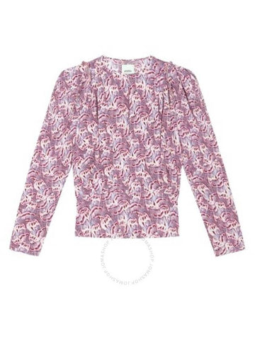 Isabel Marant Ladies Pink Zarga Chiffon Fabric Blouse, Brand Size 34 (US Size 0) - ISABEL MARANT - BALAAN 1